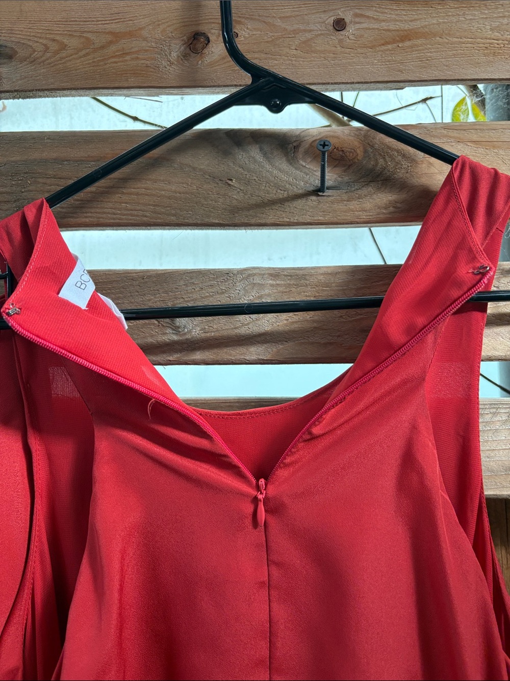 BCBGeneration Red One-Shoulder Ruffle Dress - Picture 9 of 9